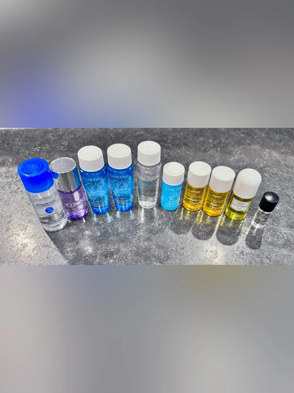 Lancôme Bi-Facil and more (Clinique, DHC, MAC, etc.)—travel cleanser bundle!